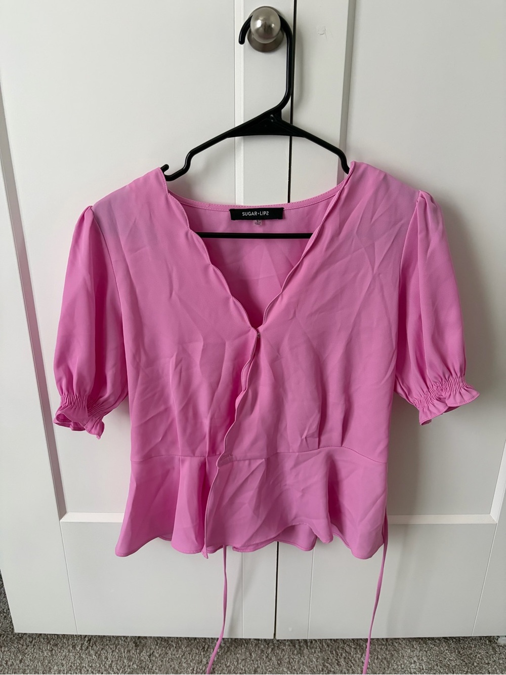Sugar Lipz Pink Pink Wrap Blouse